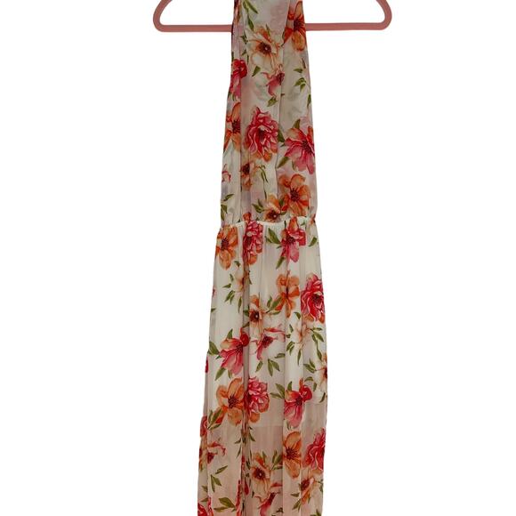 Show Me Your Mumu Floral Maxi Dress Wedding Guest Halter Dress Pink Poppy Floral - Picture 3 of 6